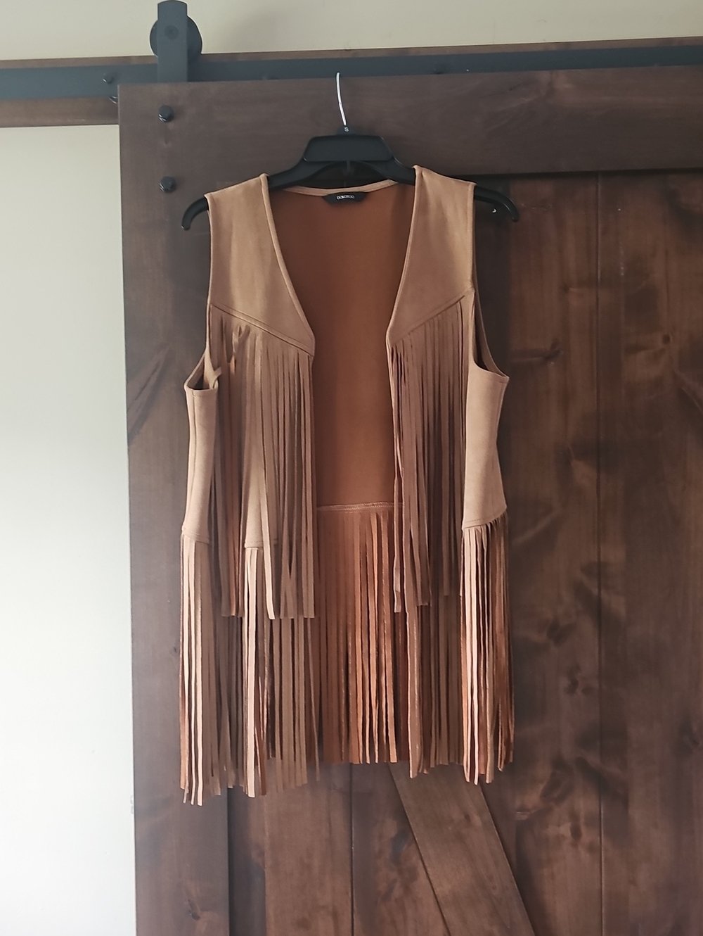 Fringed Suede Vest - Tan